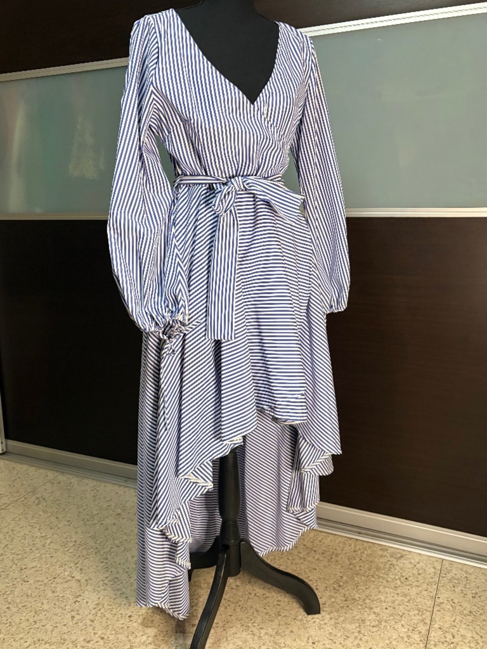 Mango striped high and low dress